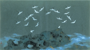《逝去的风景1》 50×90cm 2015年 纸本综合