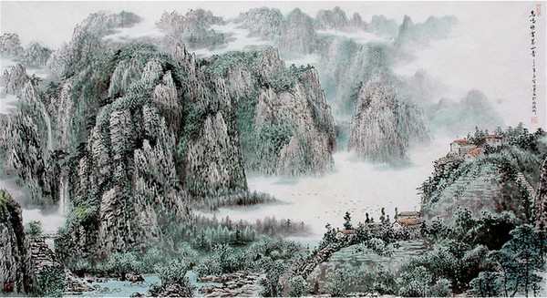 中国著名山水画家贺振宽作品欣赏