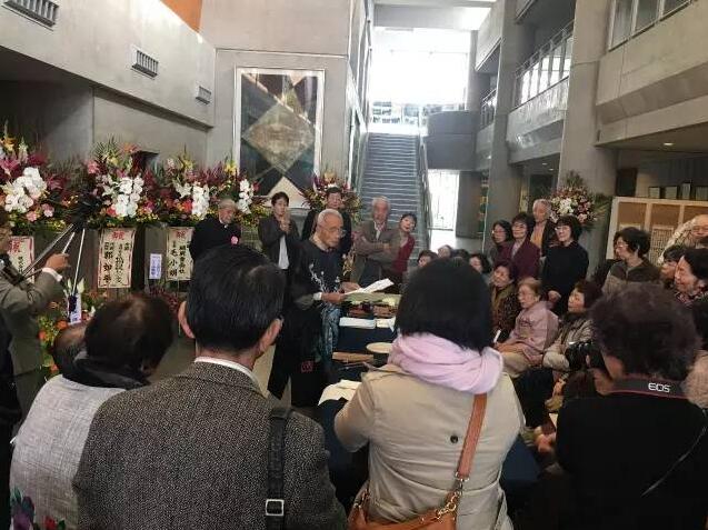 热烈庆祝马场惠峰九十寿纪念写经书展在日本开幕