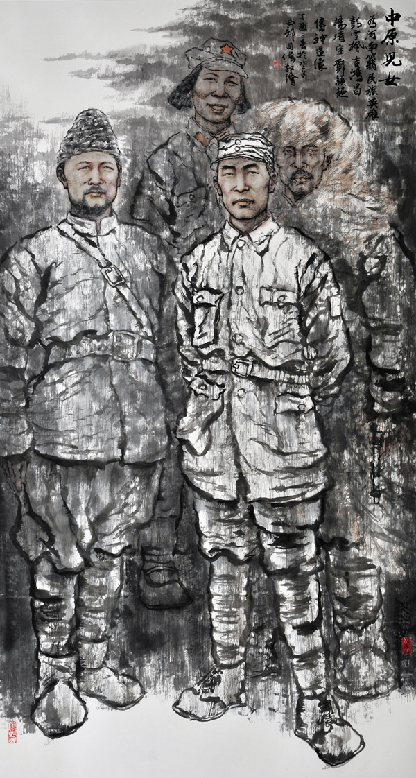 庆祝中国人民解放军九十周年 胡国伟中国画作品展在郑州举办