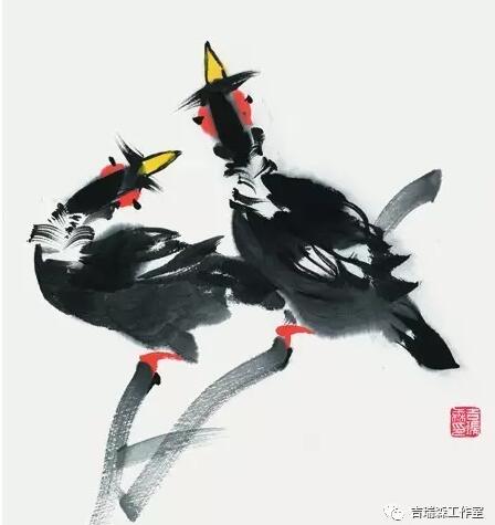 跟吉瑞森教授学画禽鸟----《八哥》