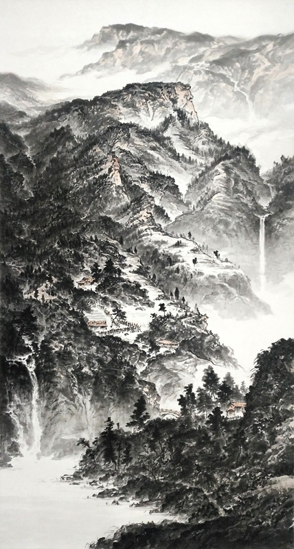 东镇雄风——读韩子富的山水画《大美沂山》