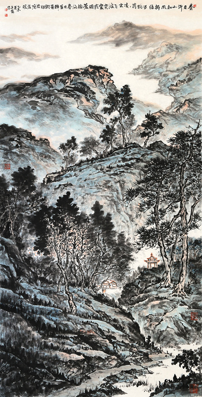 东镇雄风——读韩子富的山水画《大美沂山》