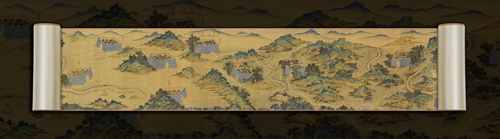 丝路工委会全景丝绢版《丝路山水地图》及大邮票全国首发
