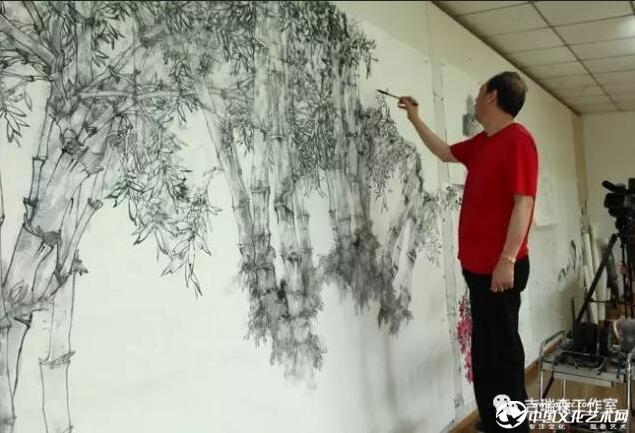 《劲节铁骨 浩气凌云》-吉瑞森教授为人民大会堂创作巨幅竹子作品