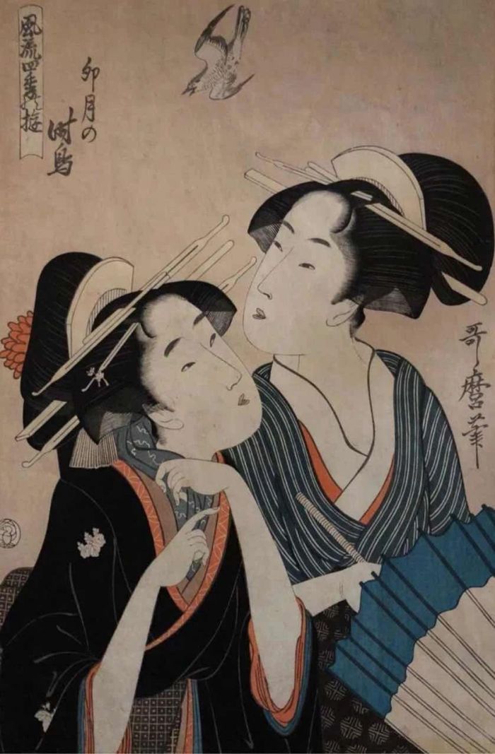 喜多川歌麿 风流四季游 卯月之时鸟 ,【展览预告】“黄金时代：‘姑苏版’年画对浮世绘的影响”即将在刘海粟美术馆开幕,姑苏,浮世绘,年画,刘海粟美术馆,黄金时代,日本,版画,苏州,汤黎健,长崎