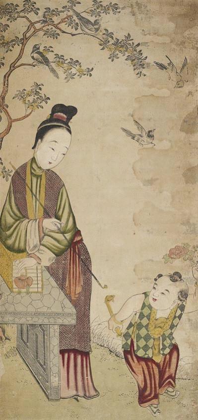 执笛望子  墨版笔彩 88cm×42.2 cm ,【展览预告】“黄金时代：‘姑苏版’年画对浮世绘的影响”即将在刘海粟美术馆开幕,姑苏,浮世绘,年画,刘海粟美术馆,黄金时代,日本,版画,苏州,汤黎健,长崎
